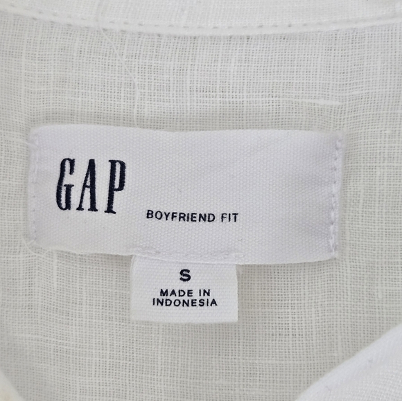 Gap Boyfriend Fit White 100% Linen Button Down Oversized Fit Shirt size Small - Picture 6 of 12
